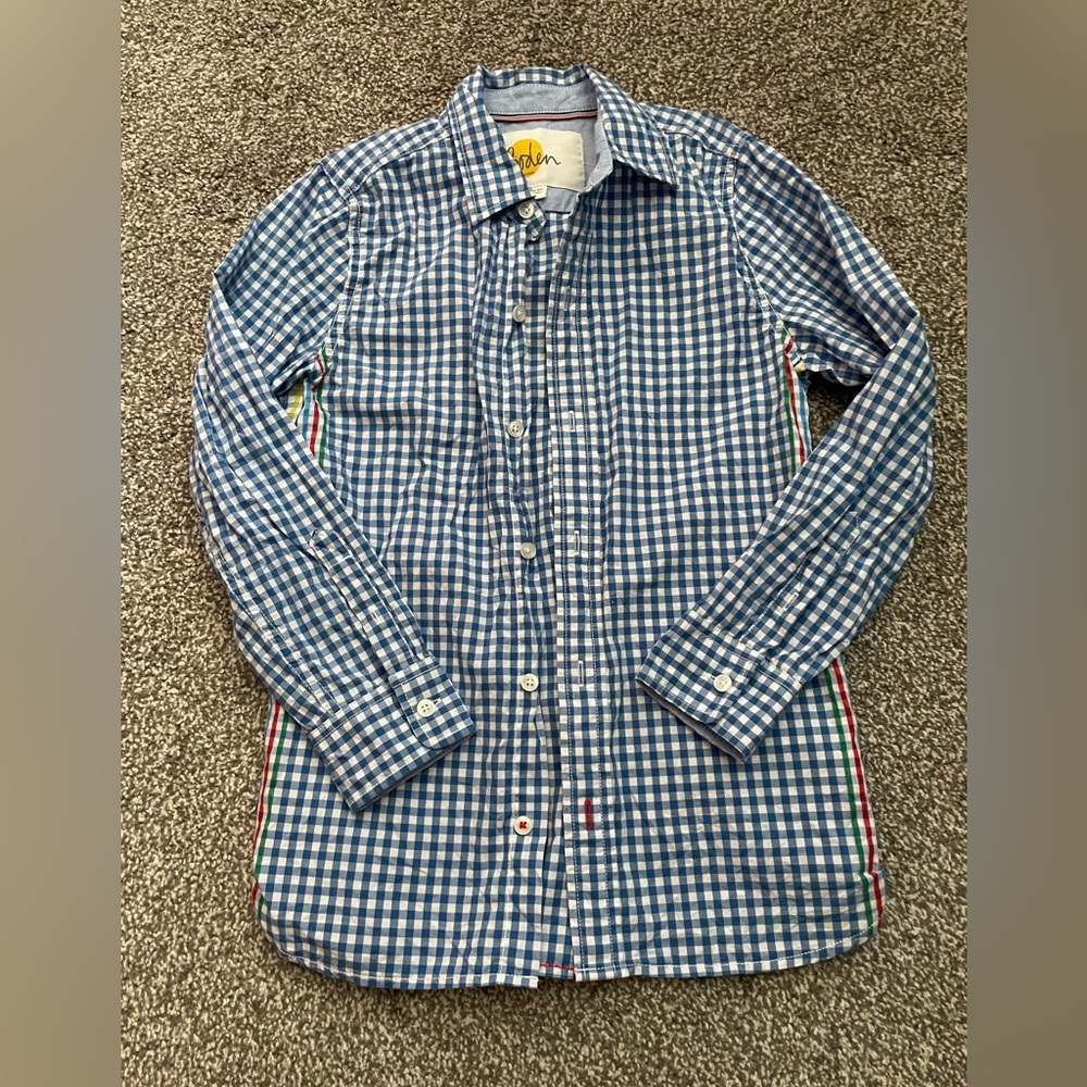 Mini Boden Gingham Dress Shirt